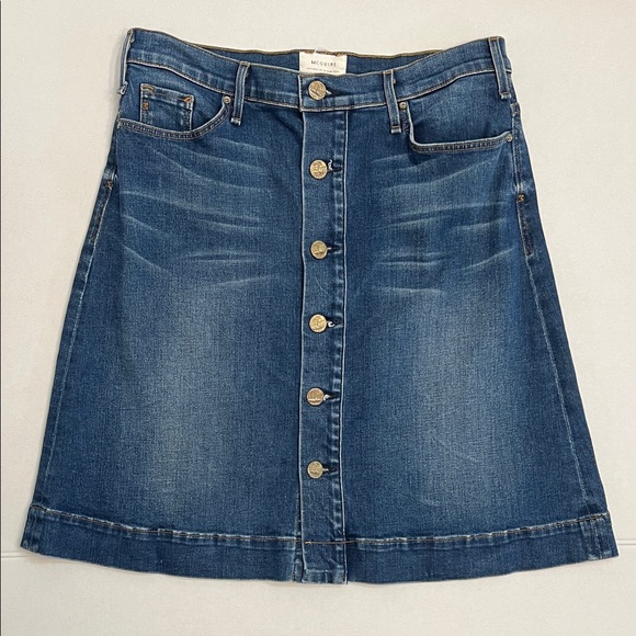 MCGUIRE DENIM SKIRT BUTTON FRONT A-LINE MIDI SIZE 30 - Picture 2 of 13